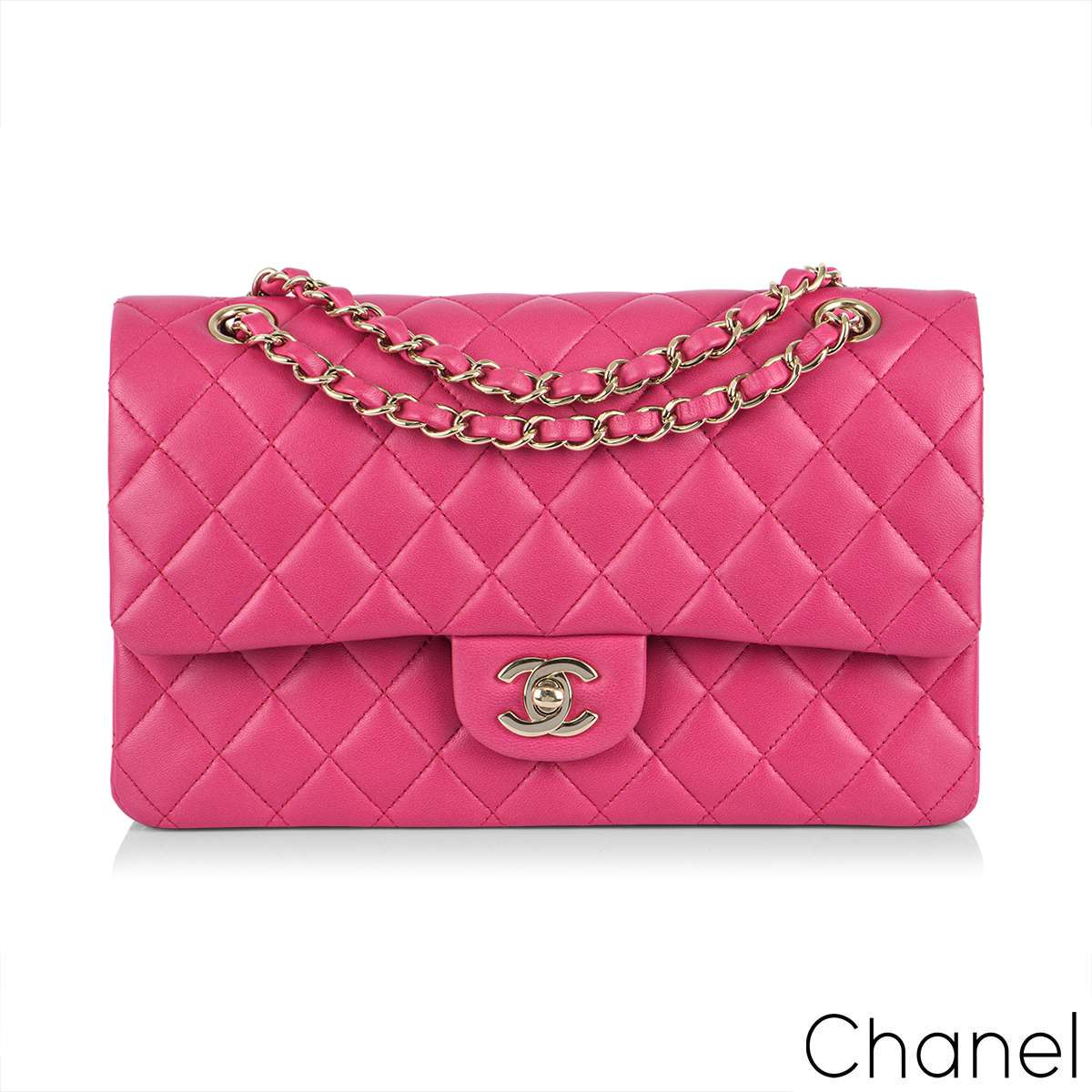 Pre-owned Chanel Classic Small Double Flap GHW Lambskin Shoulder Bag